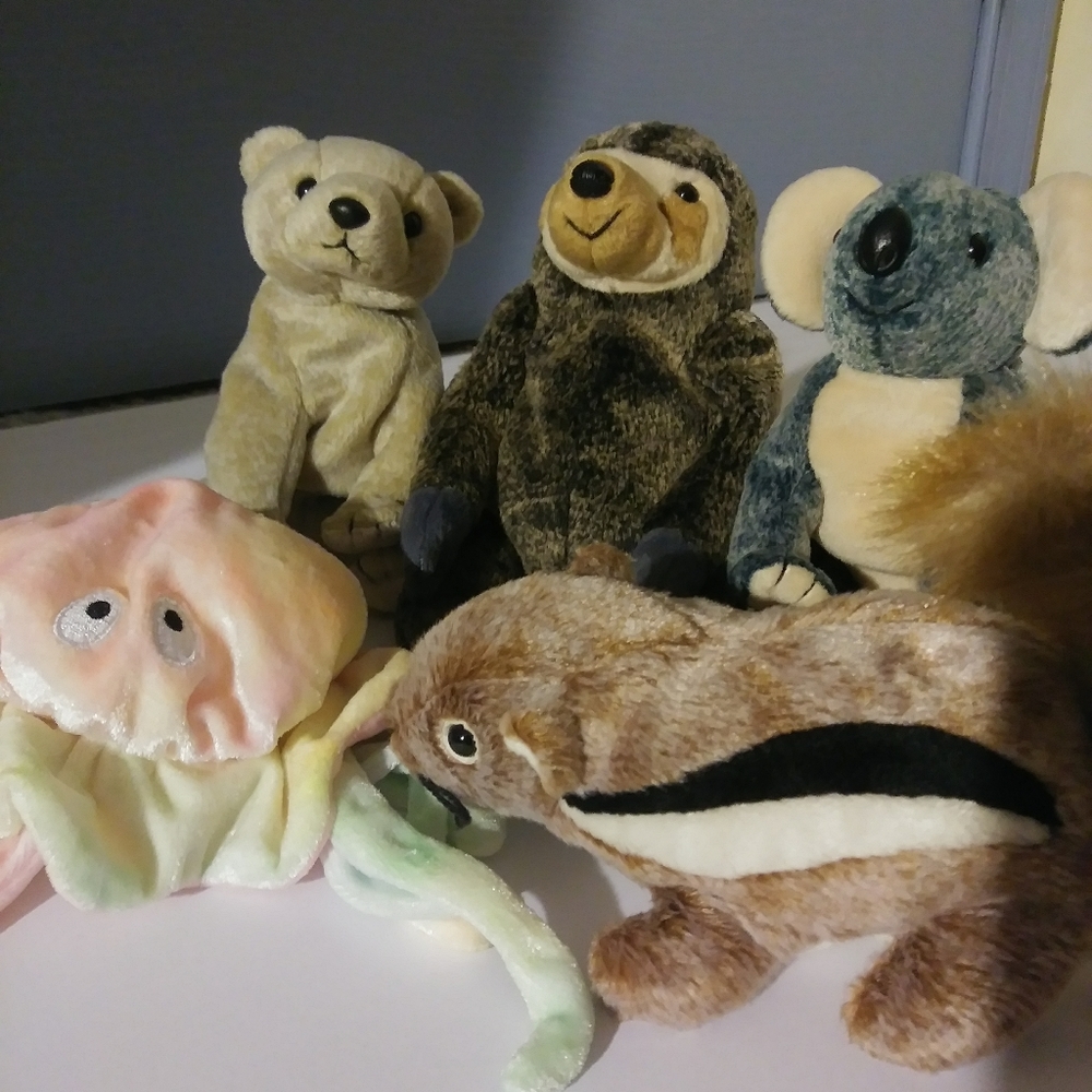 Bundle of 5 Stuffed Animal Ty Babies